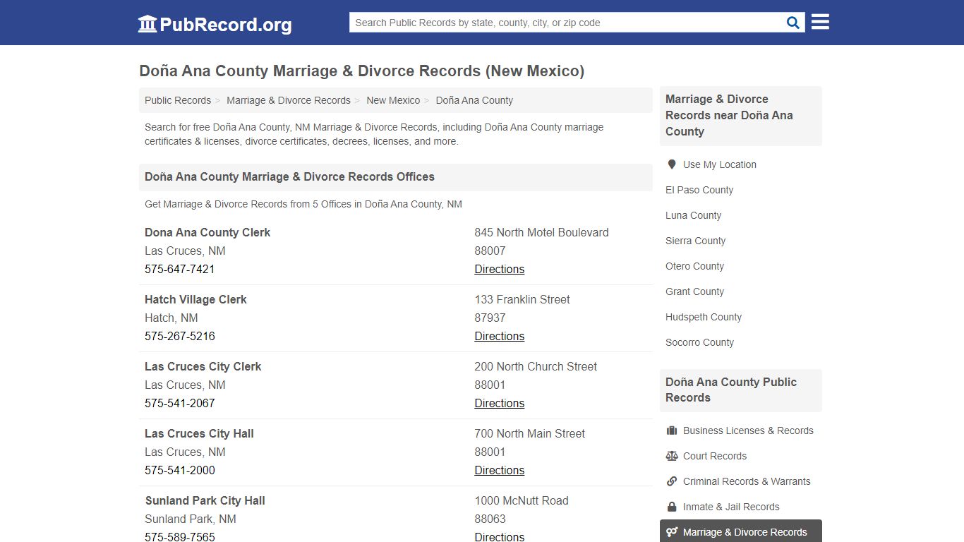 Free Doña Ana County Marriage & Divorce Records (New ...